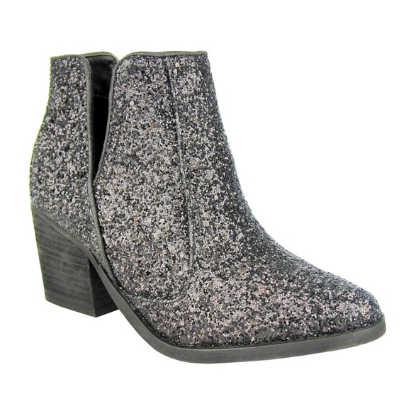 Glitter black ankle boots - Picture 1 of 5